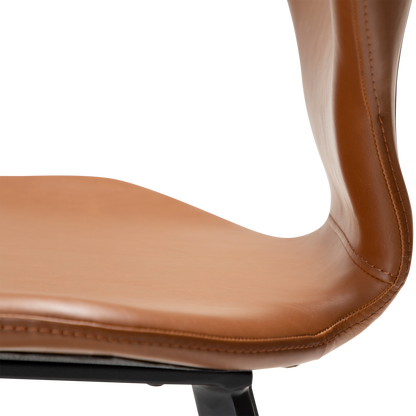 [var:Bezug=Vintage hellbraunes Kunstleder mit schwarzen Beinen] S.I.T Stuhl