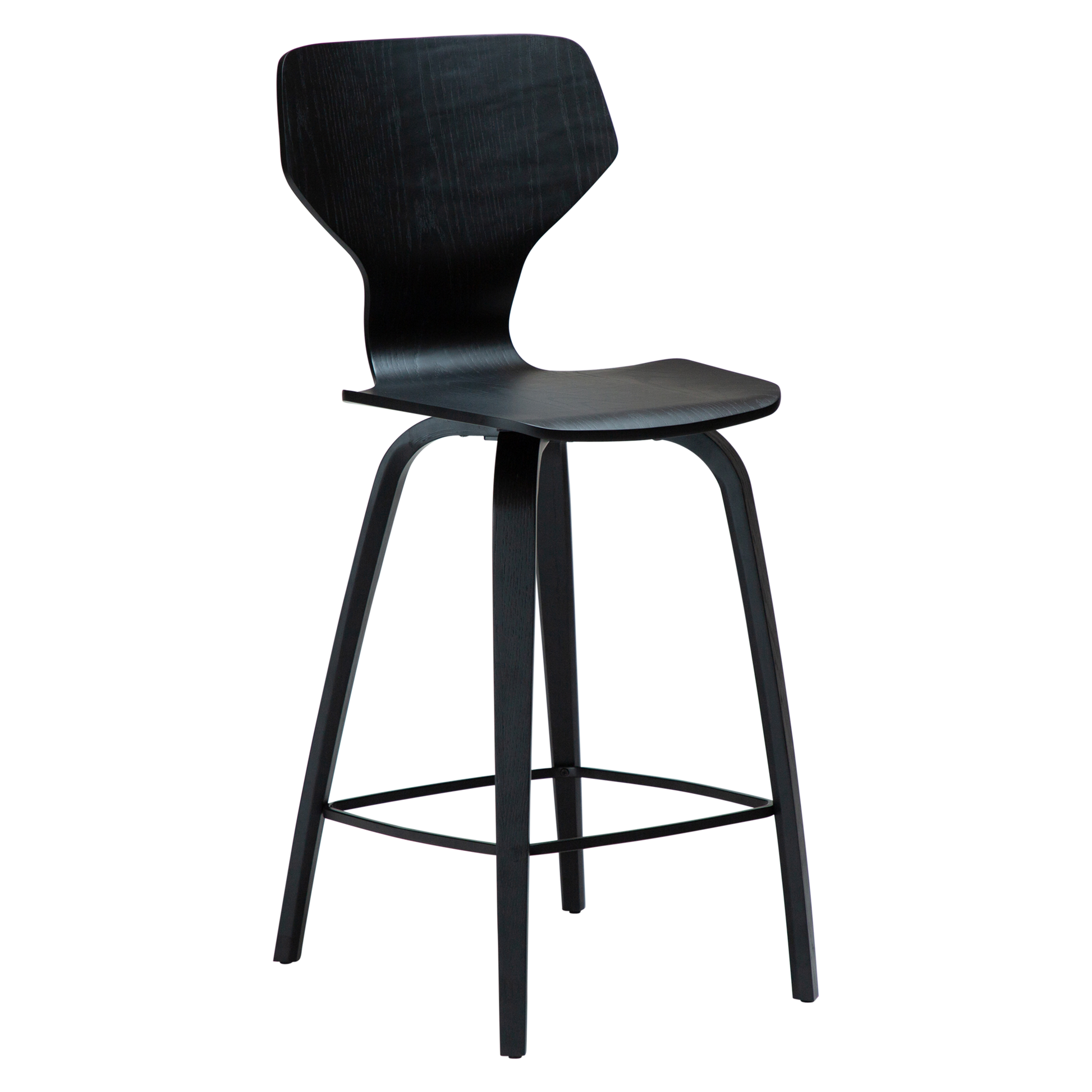 [var:Bezug=Schwarz gebeizte Eiche mit schwarz gebeizten Eichenbeinen] S.I.T Barhocker