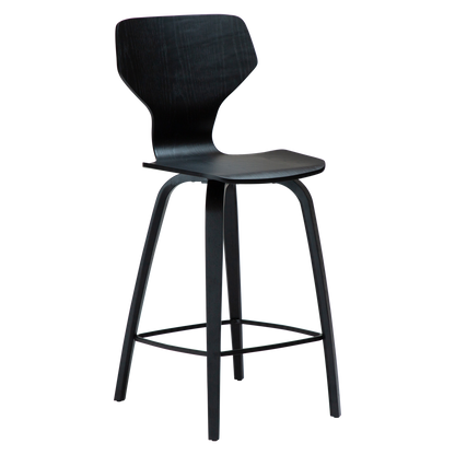 [var:Bezug=Schwarz gebeizte Eiche mit schwarz gebeizten Eichenbeinen] S.I.T Barhocker