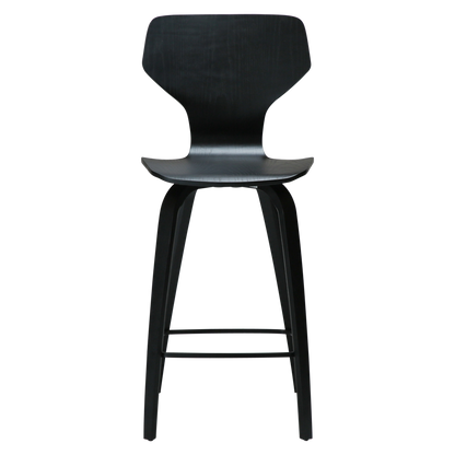 [var:Bezug=Schwarz gebeizte Eiche mit schwarz gebeizten Eichenbeinen] S.I.T Barhocker