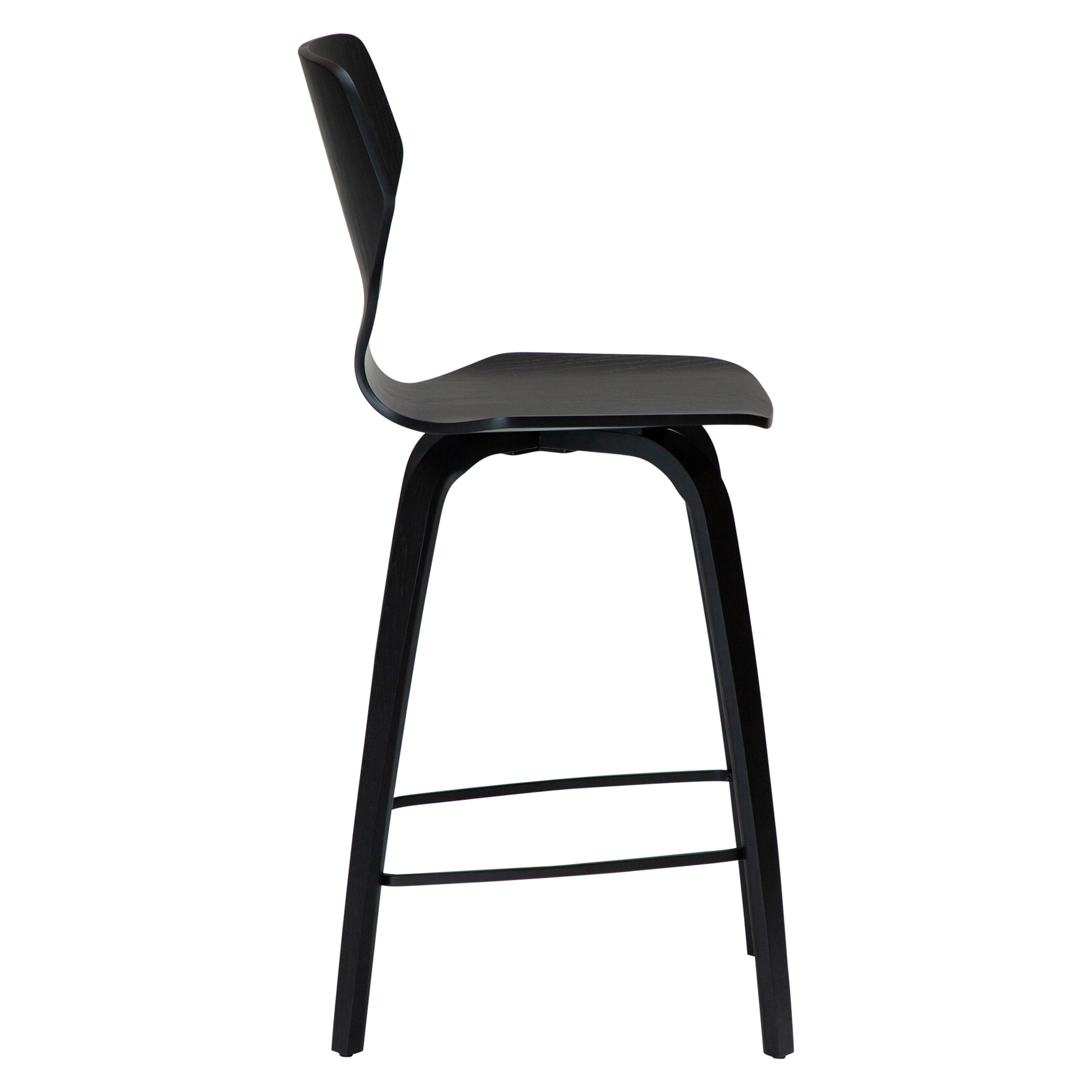 [var:Bezug=Schwarz gebeizte Eiche mit schwarz gebeizten Eichenbeinen] S.I.T Barhocker