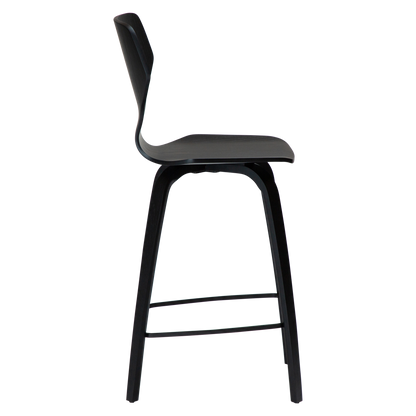 [var:Bezug=Schwarz gebeizte Eiche mit schwarz gebeizten Eichenbeinen] S.I.T Barhocker