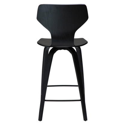 [var:Bezug=Schwarz gebeizte Eiche mit schwarz gebeizten Eichenbeinen] S.I.T Barhocker