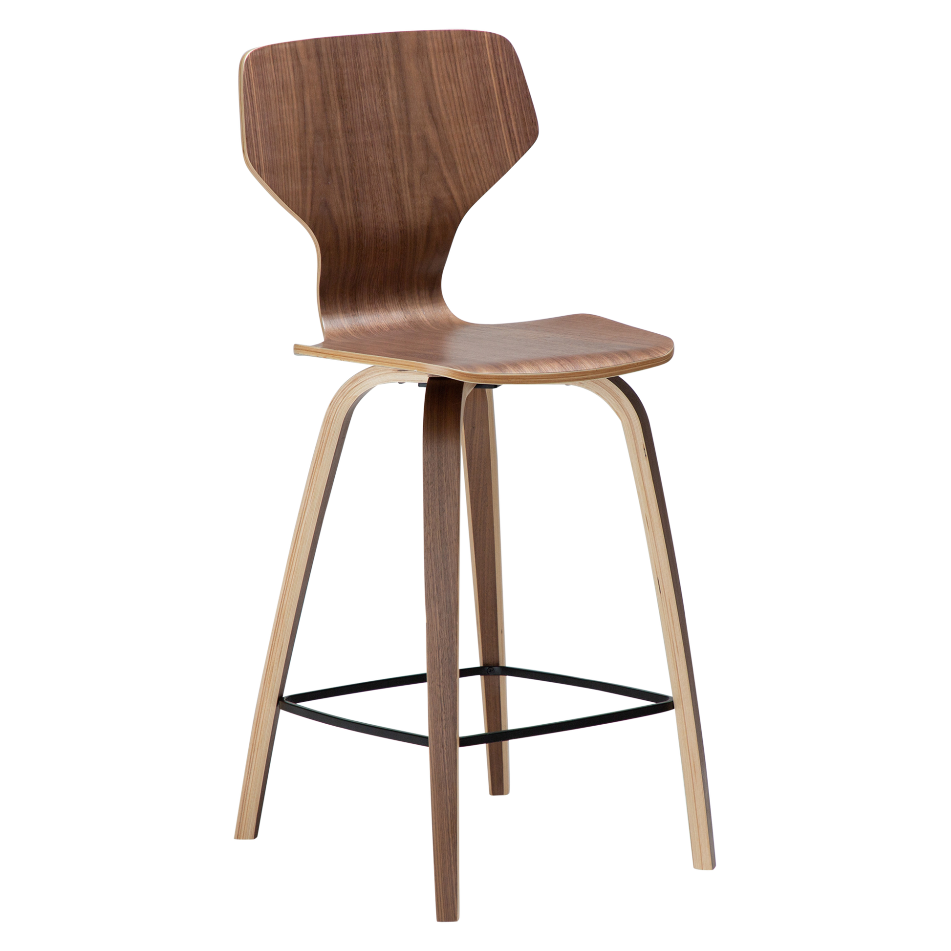 [var:Bezug=Walnussfurnier mit Walnussfurnierbeinen] S.I.T Barhocker