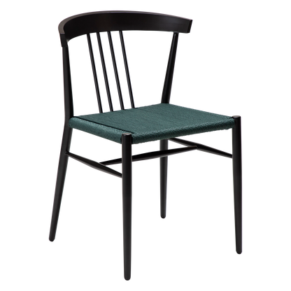 [var:Bezug=Grünes Giebel-Papierseil mit schwarzen Beinen] SAVA Stuhl