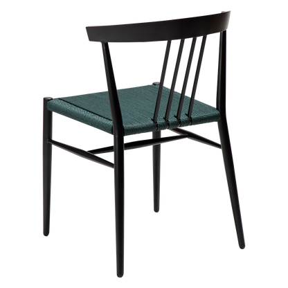[var:Bezug=Grünes Giebel-Papierseil mit schwarzen Beinen] SAVA Stuhl