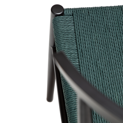 [var:Bezug=Grünes Giebel-Papierseil mit schwarzen Beinen] SAVA Stuhl