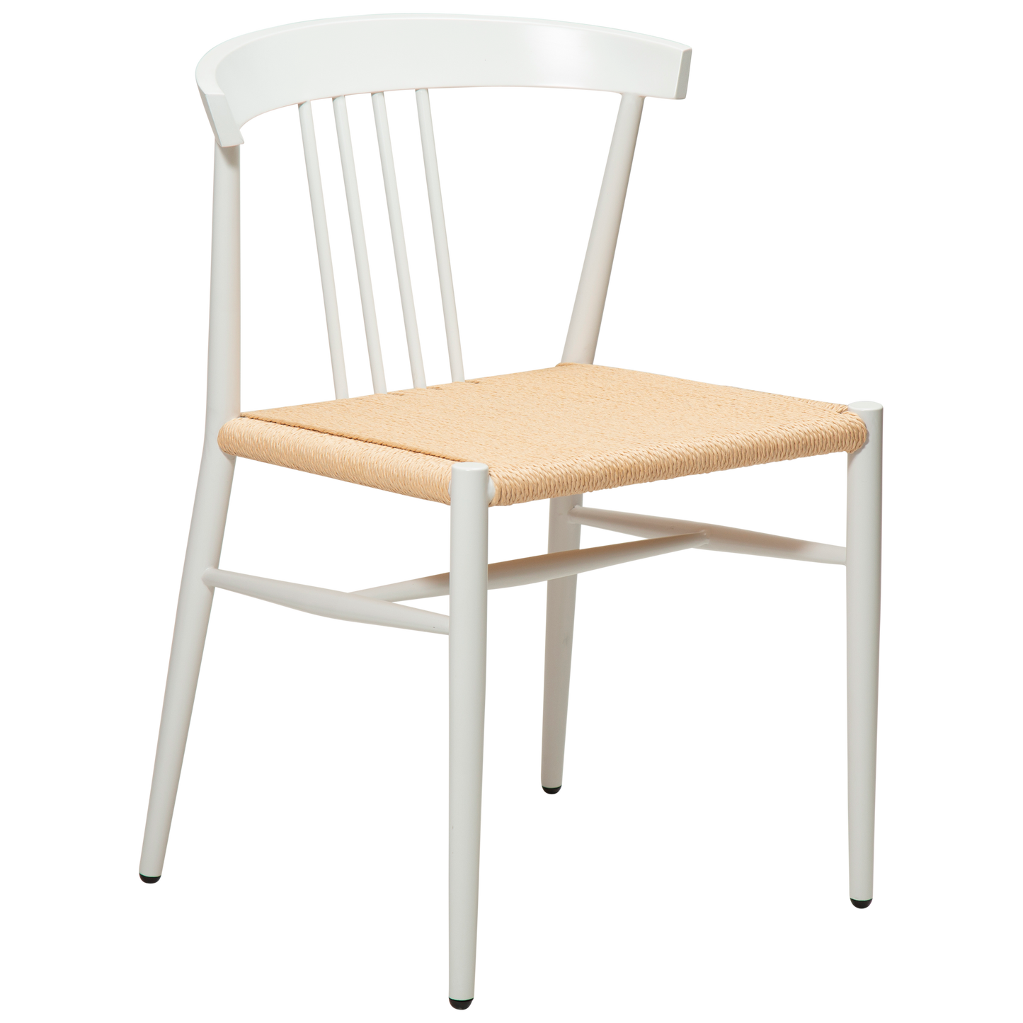 [var:Bezug=Natürliches Papierseil mit weiß lackierten Beinen] SAVA Stuhl
