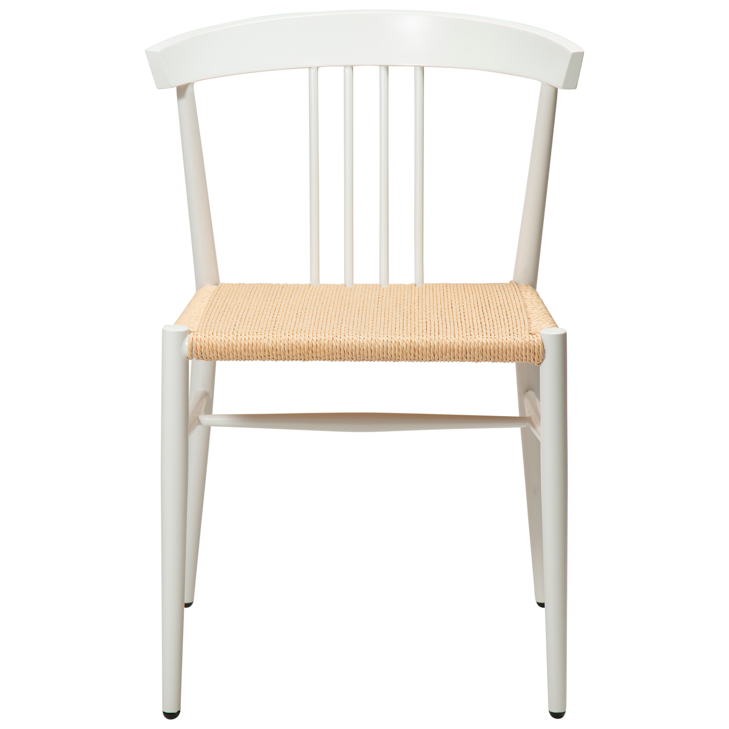 [var:Bezug=Natürliches Papierseil mit weiß lackierten Beinen] SAVA Stuhl