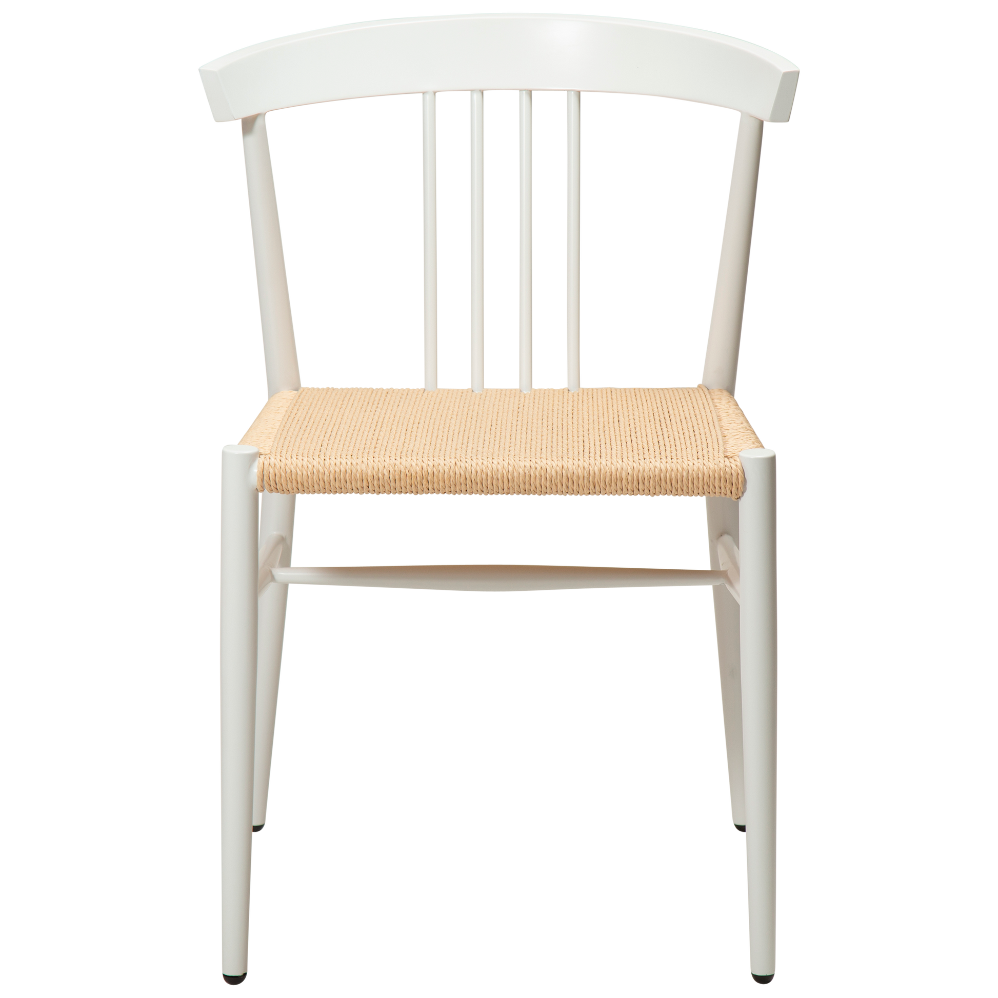 [var:Bezug=Natürliches Papierseil mit weiß lackierten Beinen] SAVA Stuhl