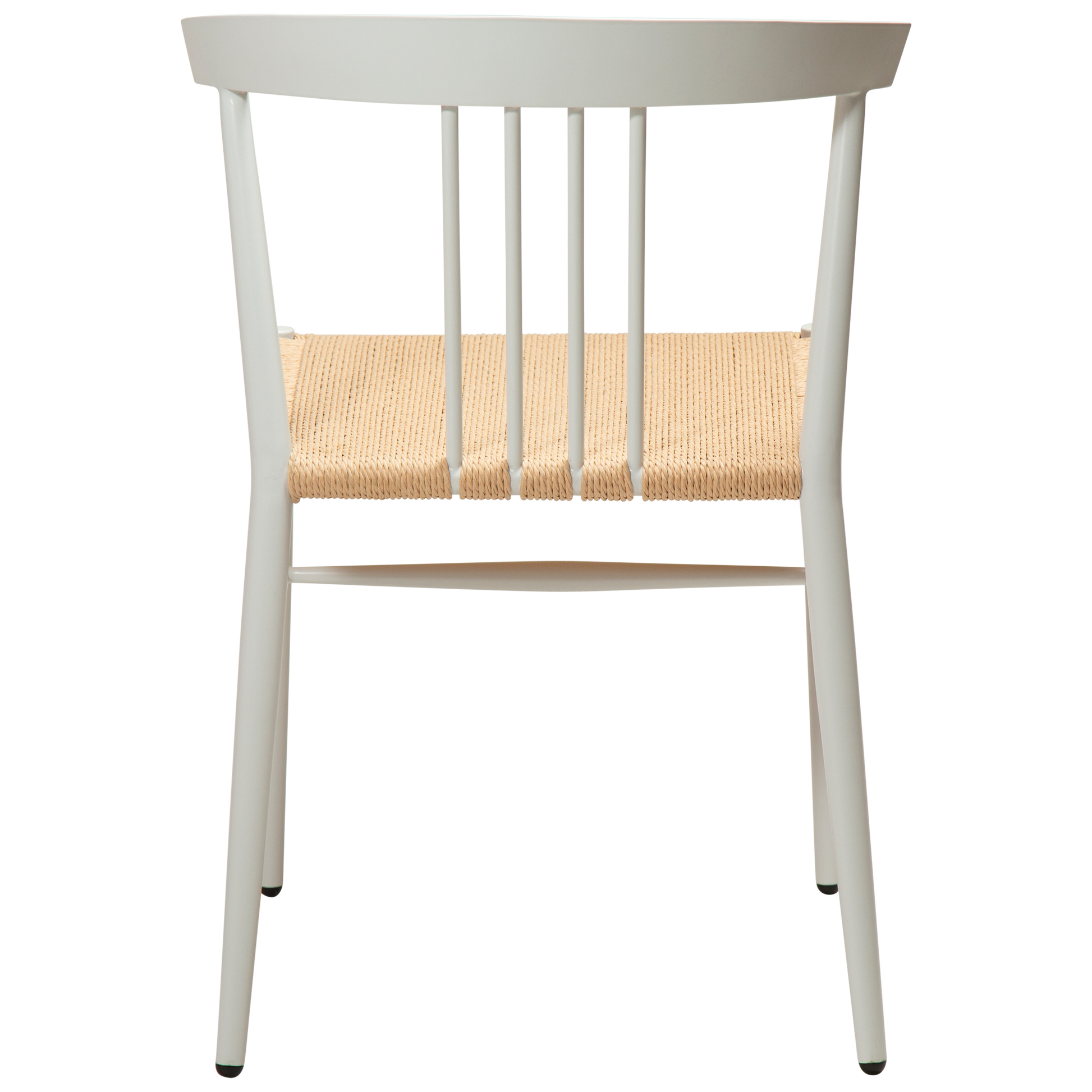 [var:Bezug=Natürliches Papierseil mit weiß lackierten Beinen] SAVA Stuhl