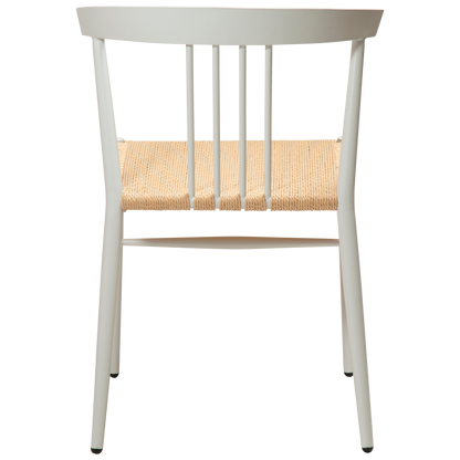 [var:Bezug=Natürliches Papierseil mit weiß lackierten Beinen] SAVA Stuhl