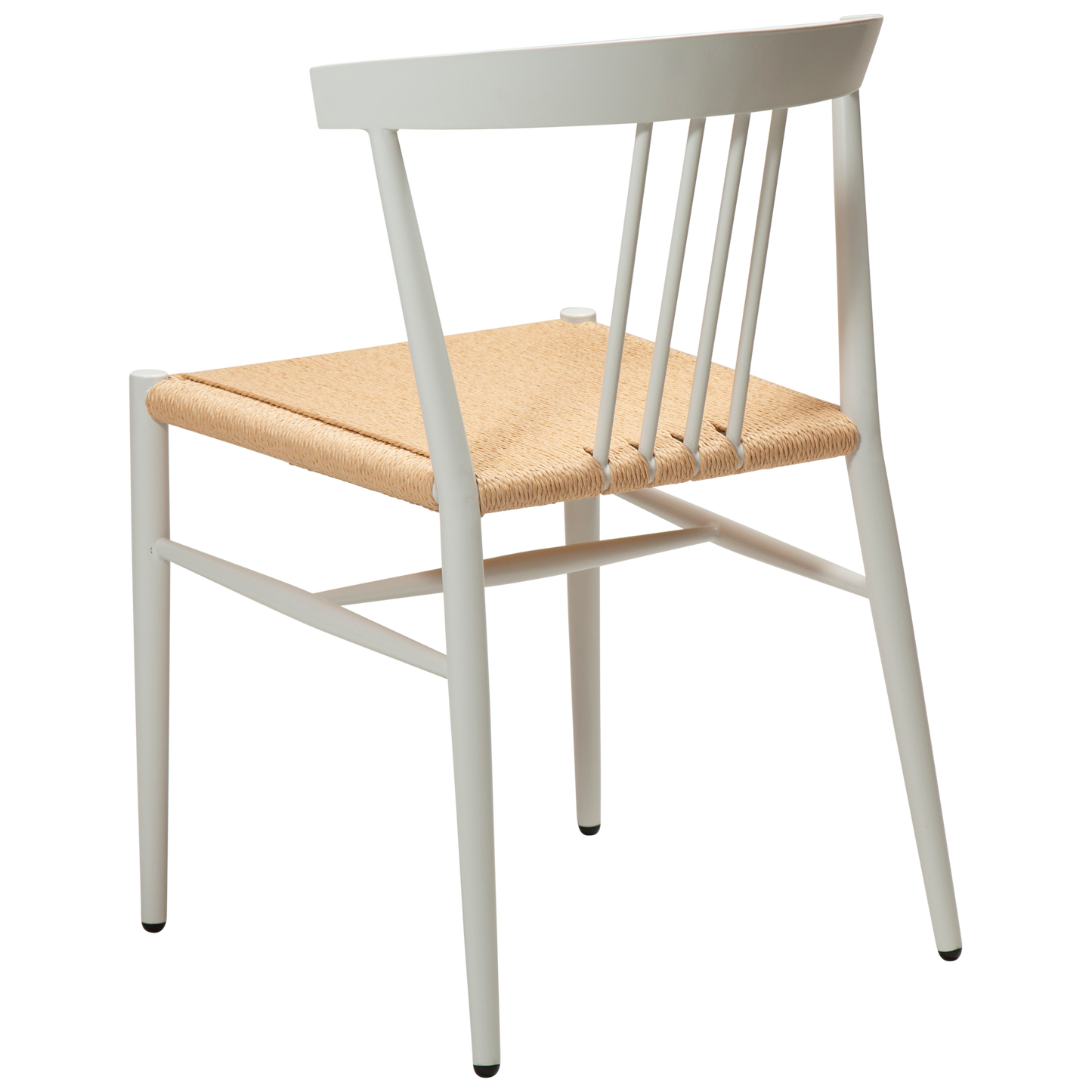 [var:Bezug=Natürliches Papierseil mit weiß lackierten Beinen] SAVA Stuhl