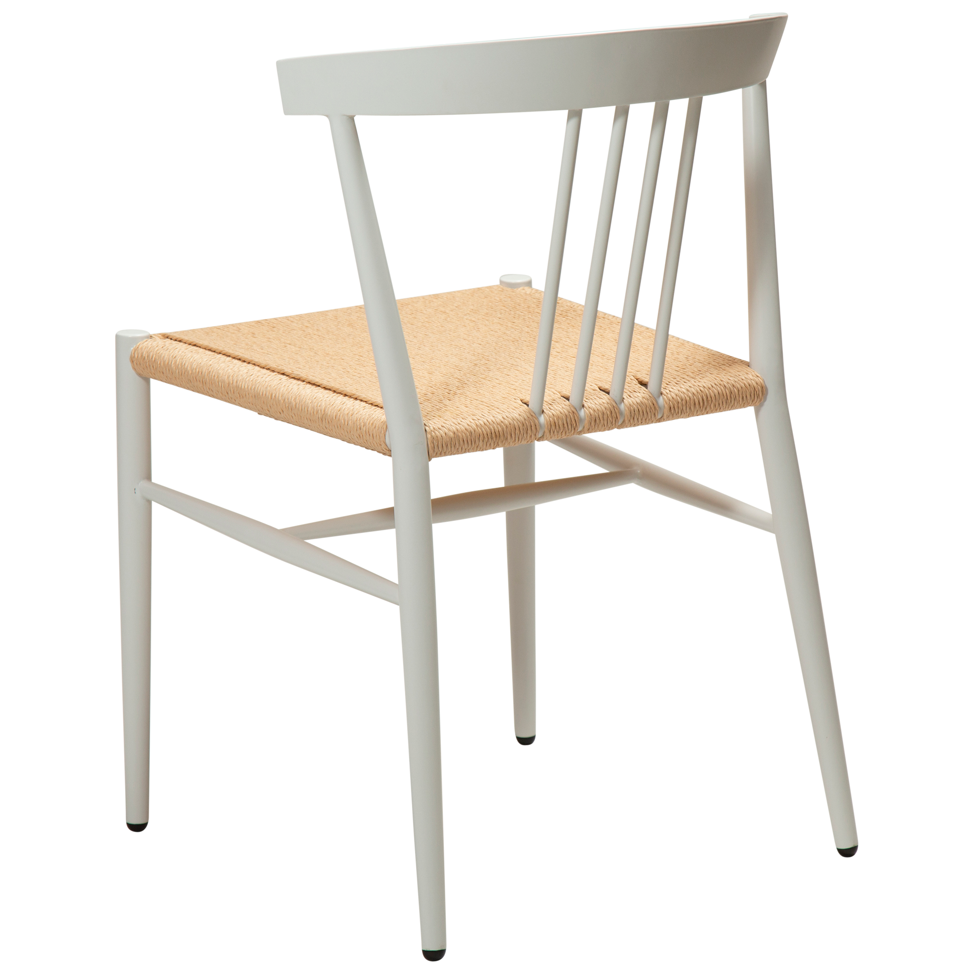 [var:Bezug=Natürliches Papierseil mit weiß lackierten Beinen] SAVA Stuhl