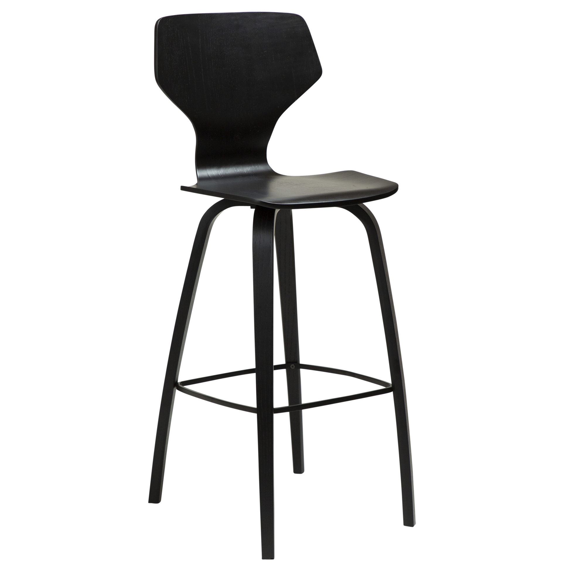 [var:Bezug=Schwarz gebeizte Eiche mit schwarz gebeizten Eichenbeinen] S.I.T Barhocker