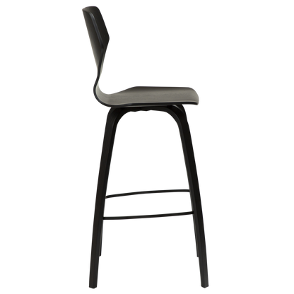 [var:Bezug=Schwarz gebeizte Eiche mit schwarz gebeizten Eichenbeinen] S.I.T Barhocker