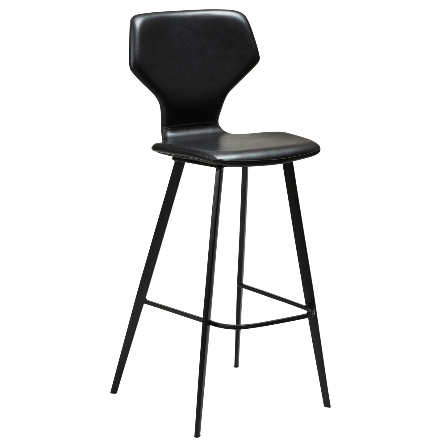 [var:Bezug=Vintage schwarzes Kunstleder mit schwarzen Beinen] S.I.T Barhocker