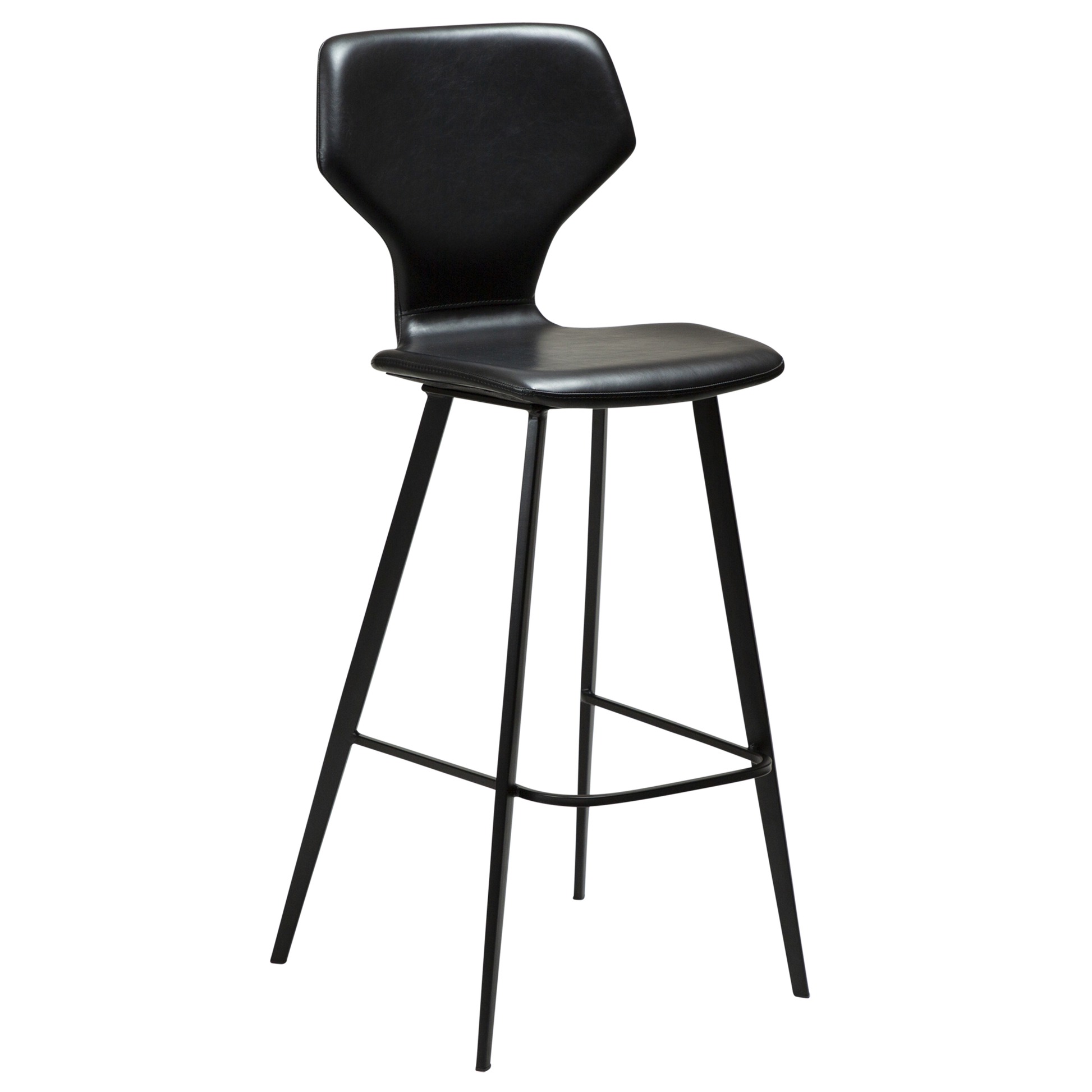 [var:Bezug=Vintage schwarzes Kunstleder mit schwarzen Beinen] S.I.T Barhocker