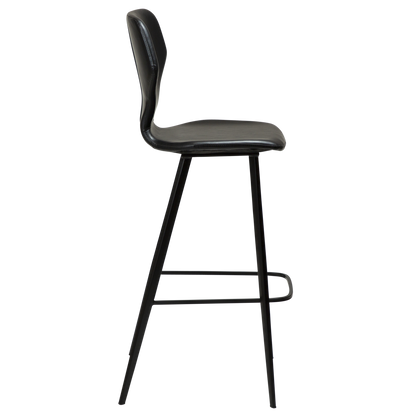 [var:Bezug=Vintage schwarzes Kunstleder mit schwarzen Beinen] S.I.T Barhocker
