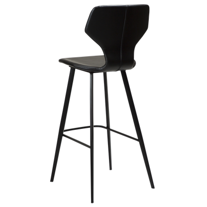 [var:Bezug=Vintage schwarzes Kunstleder mit schwarzen Beinen] S.I.T Barhocker