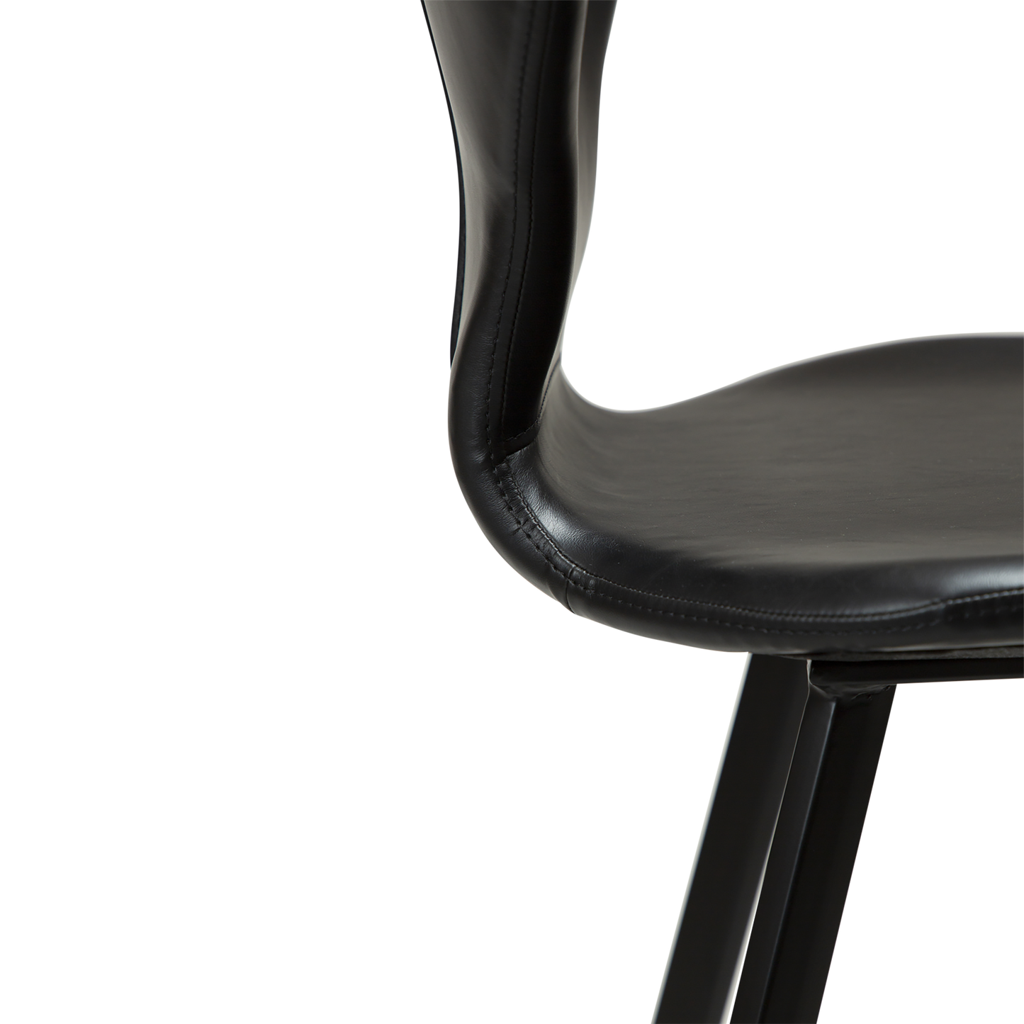 [var:Bezug=Vintage schwarzes Kunstleder mit schwarzen Beinen] S.I.T Barhocker