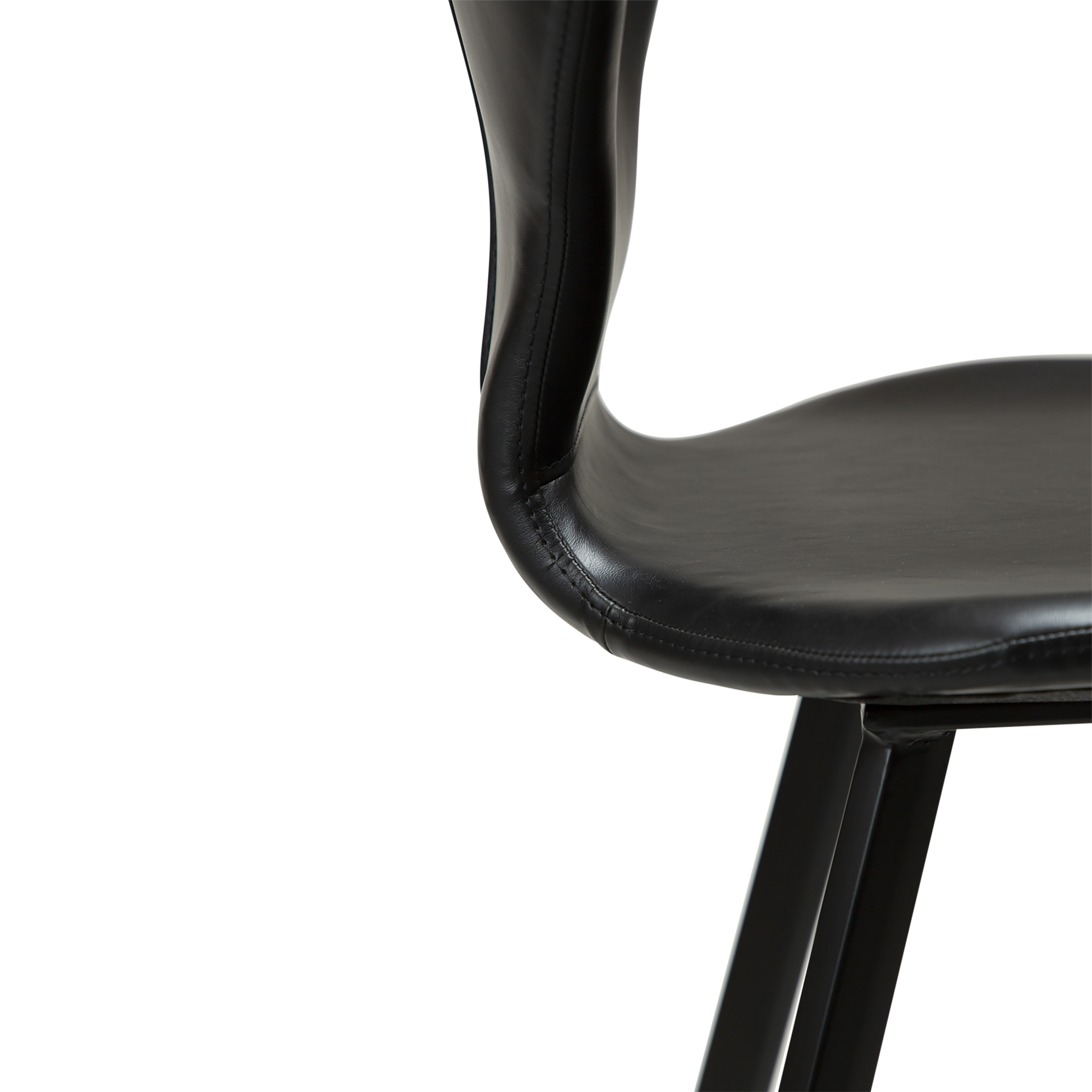 [var:Bezug=Vintage schwarzes Kunstleder mit schwarzen Beinen] S.I.T Barhocker