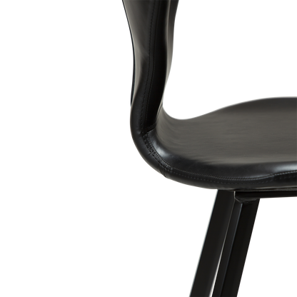 [var:Bezug=Vintage schwarzes Kunstleder mit schwarzen Beinen] S.I.T Barhocker