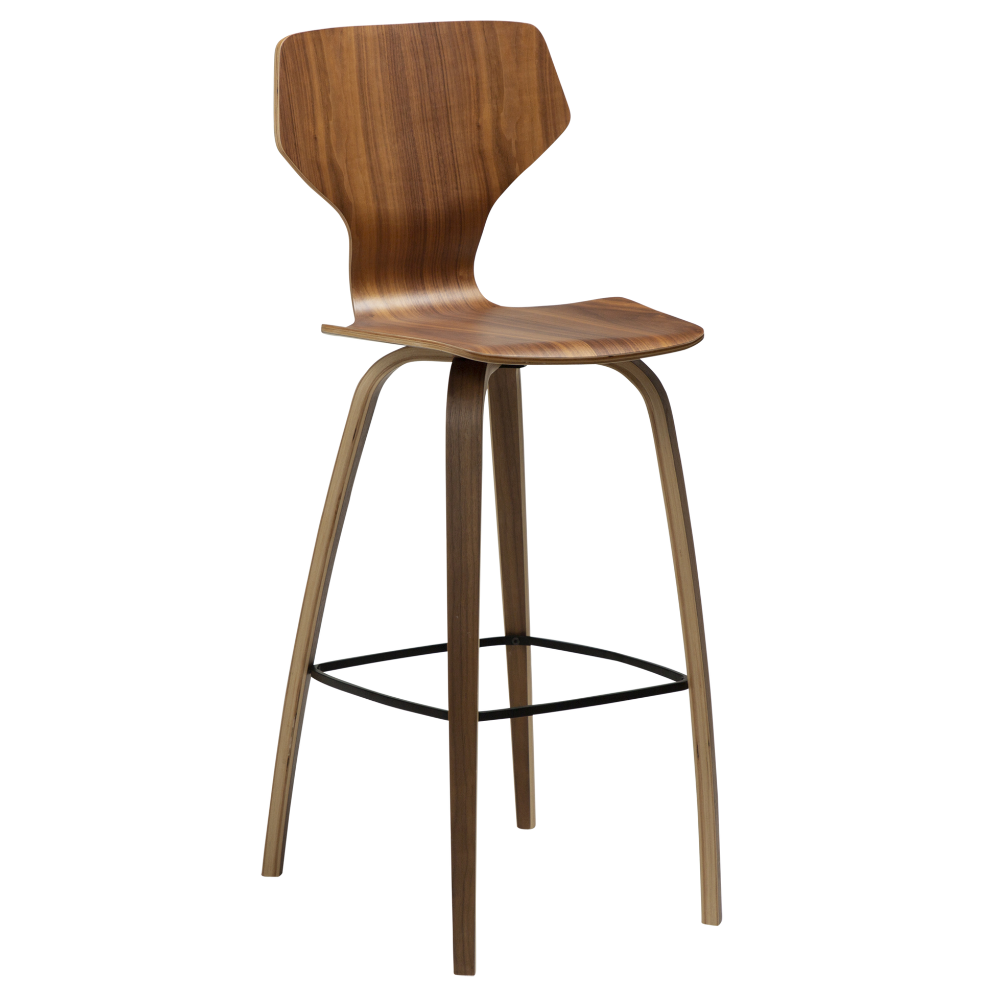 [var:Bezug=Walnussfurnier mit Walnussfurnierbeinen] S.I.T Barhocker