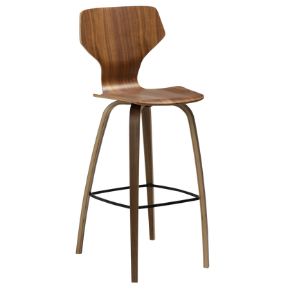 [var:Bezug=Walnussfurnier mit Walnussfurnierbeinen] S.I.T Barhocker