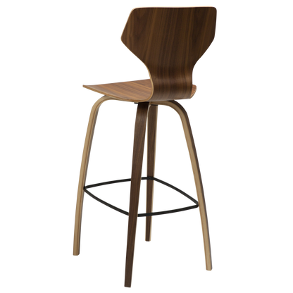 [var:Bezug=Walnussfurnier mit Walnussfurnierbeinen] S.I.T Barhocker