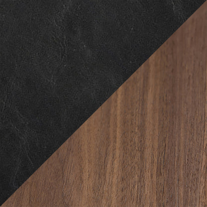 [var:Bezug=Vintage schwarzes Kunstleder mit Walnussbeinen] S.I.T Stuhl