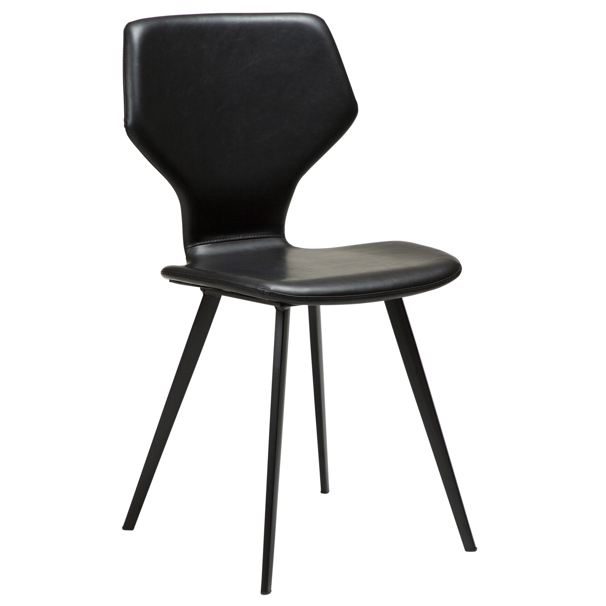 [var:Bezug=Vintage schwarzes Kunstleder mit schwarzen Beinen] S.I.T Stuhl