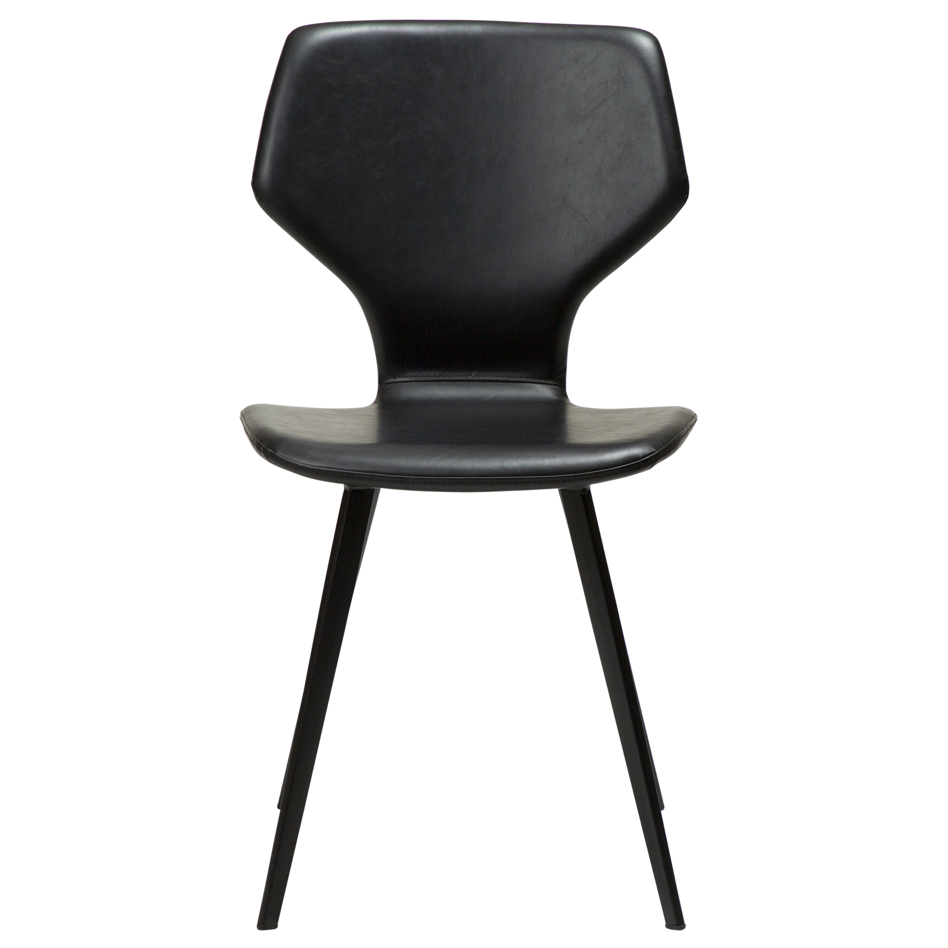 [var:Bezug=Vintage schwarzes Kunstleder mit schwarzen Beinen] S.I.T Stuhl