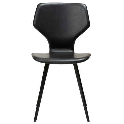 [var:Bezug=Vintage schwarzes Kunstleder mit schwarzen Beinen] S.I.T Stuhl