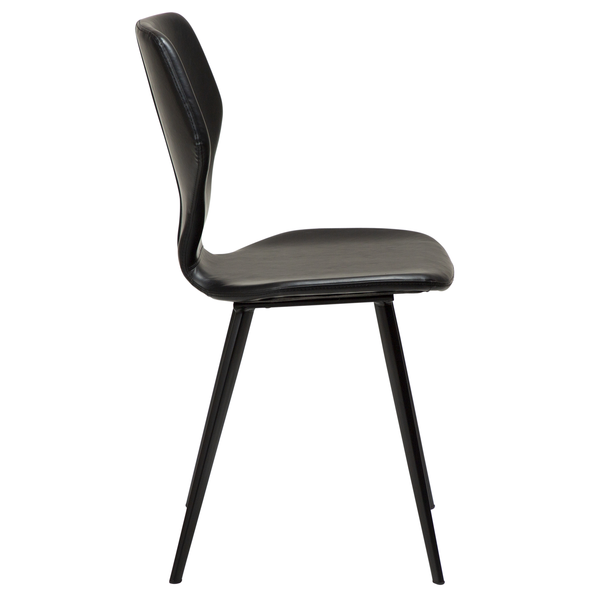 [var:Bezug=Vintage schwarzes Kunstleder mit schwarzen Beinen] S.I.T Stuhl