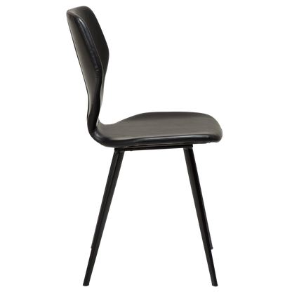 [var:Bezug=Vintage schwarzes Kunstleder mit schwarzen Beinen] S.I.T Stuhl