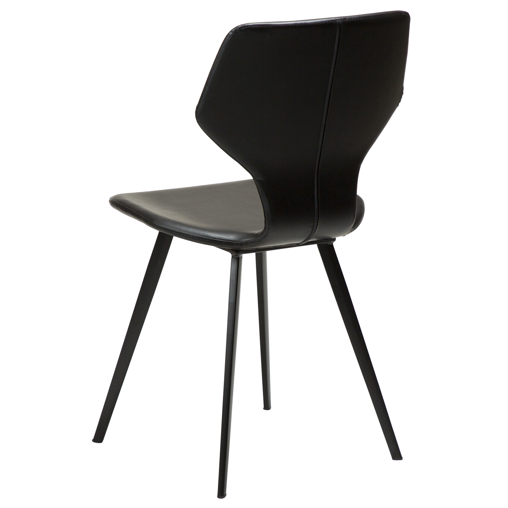 [var:Bezug=Vintage schwarzes Kunstleder mit schwarzen Beinen] S.I.T Stuhl