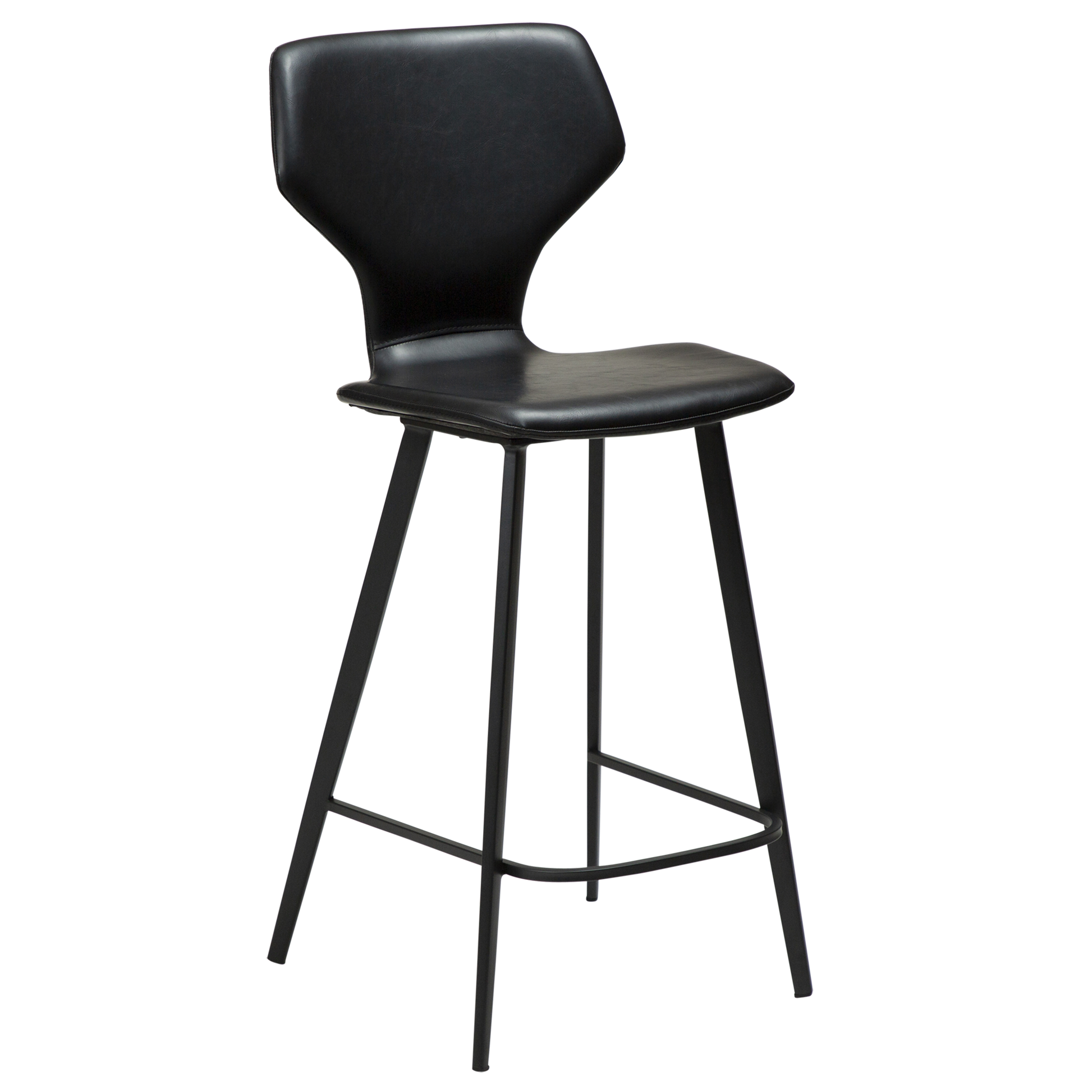 [var:Bezug=Vintage schwarzes Kunstleder mit schwarzen Beinen] S.I.T Barhocker