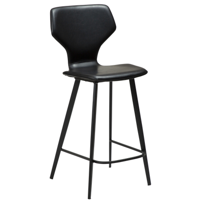 [var:Bezug=Vintage schwarzes Kunstleder mit schwarzen Beinen] S.I.T Barhocker