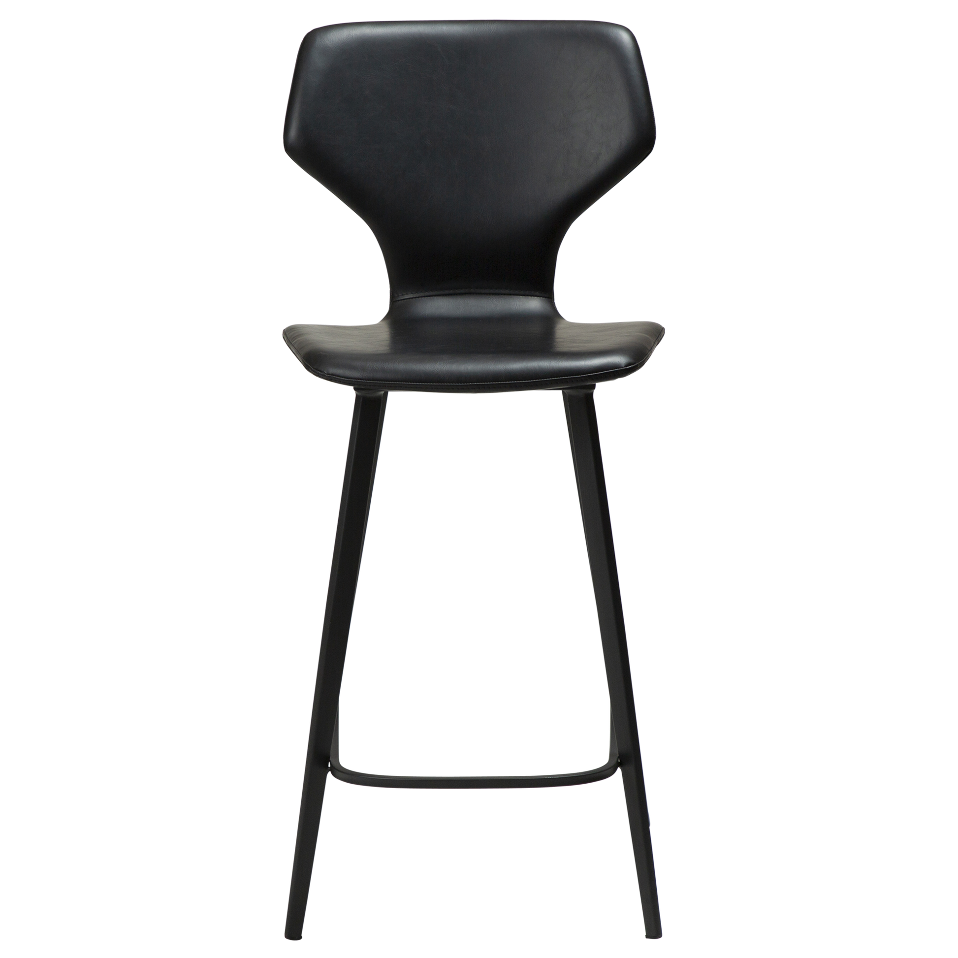 [var:Bezug=Vintage schwarzes Kunstleder mit schwarzen Beinen] S.I.T Barhocker