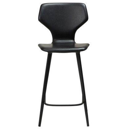 [var:Bezug=Vintage schwarzes Kunstleder mit schwarzen Beinen] S.I.T Barhocker