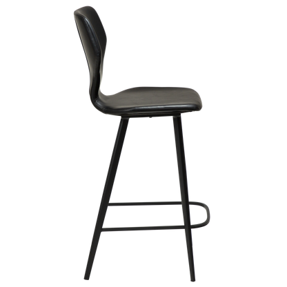 [var:Bezug=Vintage schwarzes Kunstleder mit schwarzen Beinen] S.I.T Barhocker