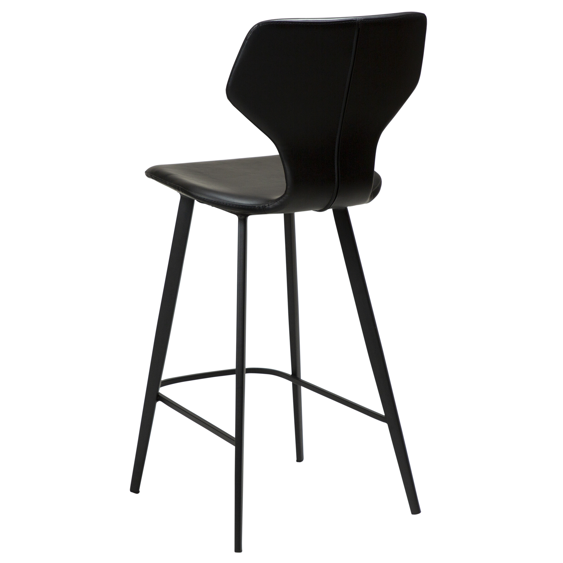 [var:Bezug=Vintage schwarzes Kunstleder mit schwarzen Beinen] S.I.T Barhocker
