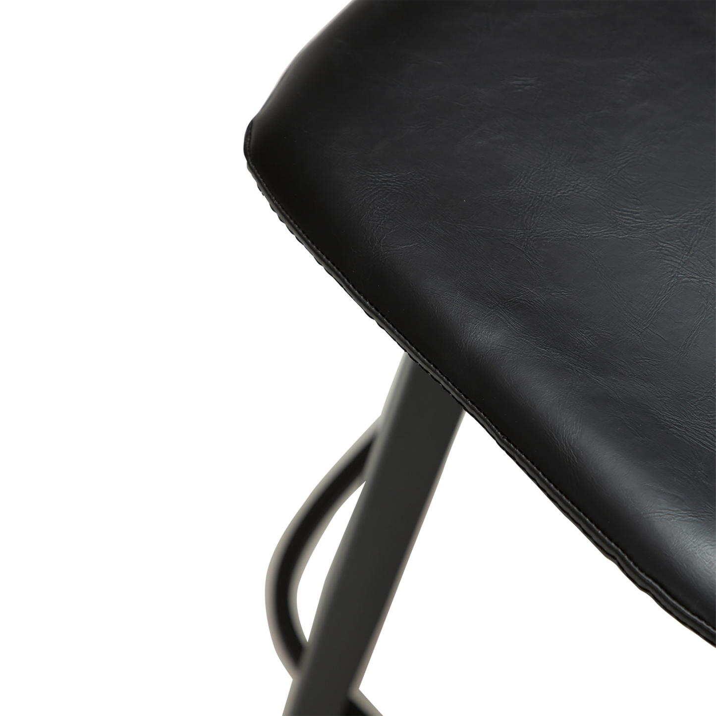 [var:Bezug=Vintage schwarzes Kunstleder mit schwarzen Beinen] S.I.T Barhocker