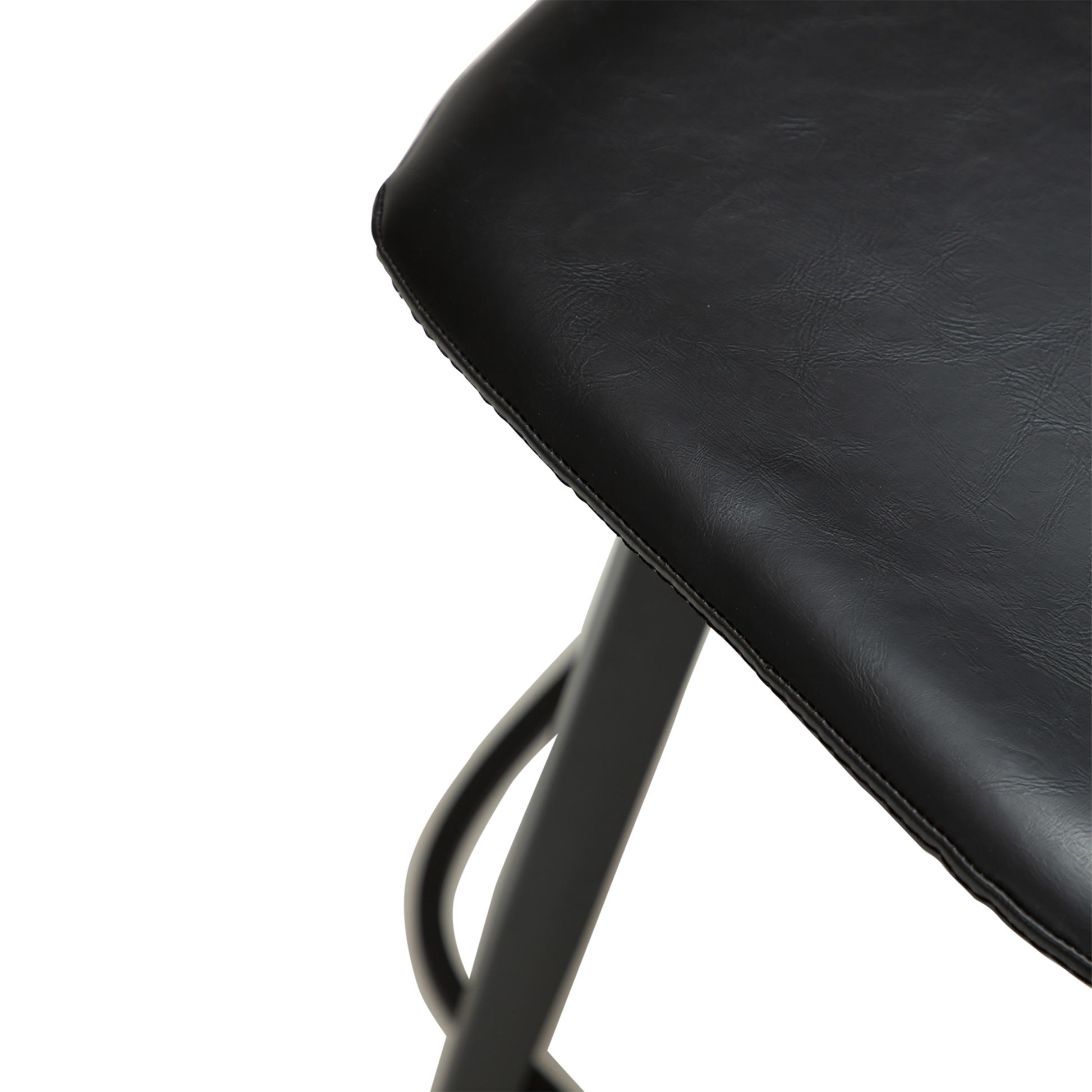 [var:Bezug=Vintage schwarzes Kunstleder mit schwarzen Beinen] S.I.T Barhocker