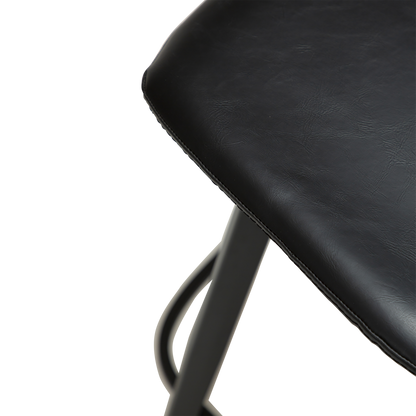 [var:Bezug=Vintage schwarzes Kunstleder mit schwarzen Beinen] S.I.T Barhocker