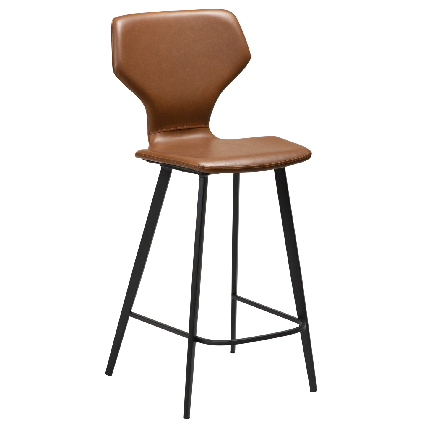 [var:Bezug=Vintage hellbraunes Kunstleder mit schwarzen Beinen] S.I.T Barhocker
