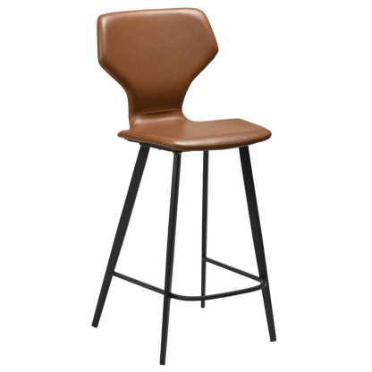 [var:Bezug=Vintage hellbraunes Kunstleder mit schwarzen Beinen] S.I.T Barhocker