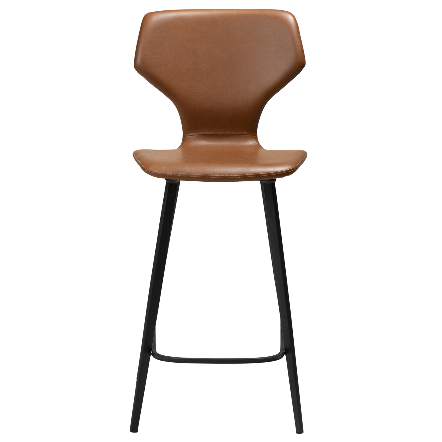 [var:Bezug=Vintage hellbraunes Kunstleder mit schwarzen Beinen] S.I.T Barhocker