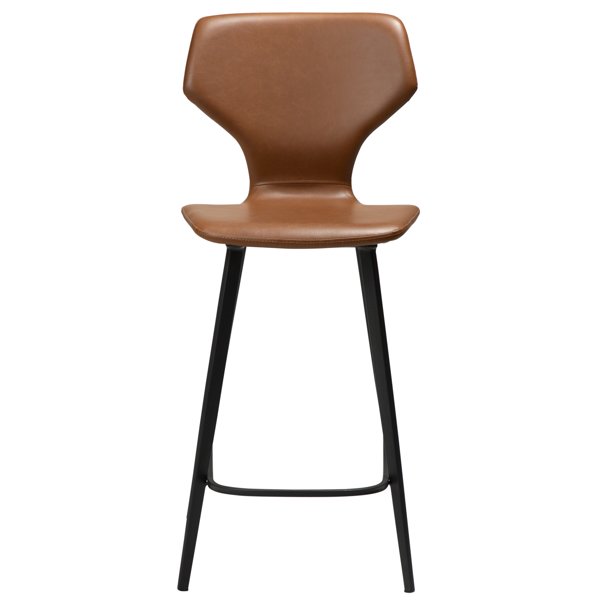 [var:Bezug=Vintage hellbraunes Kunstleder mit schwarzen Beinen] S.I.T Barhocker